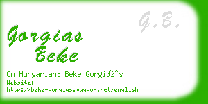 gorgias beke business card